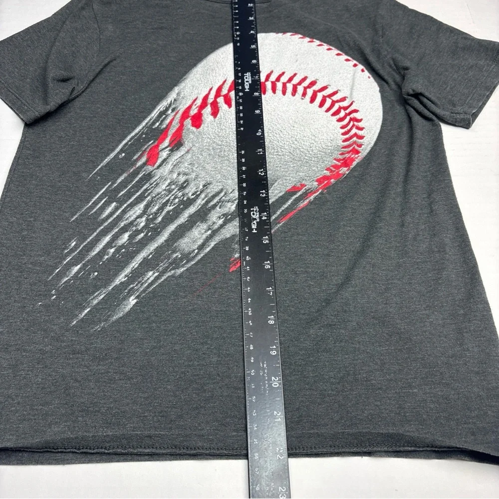The Childrens Place Boys Large 10 12 T-Shirt Gray Baseball Short Sleeve Cotton